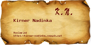 Kirner Nadinka névjegykártya